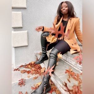 Zara Low heeled stretch tall boot